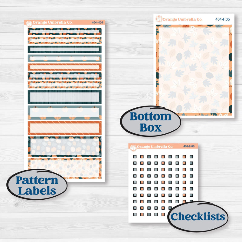 Bold Pumpkin Planner Kit | 7x9 Compact Vertical Planner Kit Stickers | Perfect Pumpkin | KIT-404-H