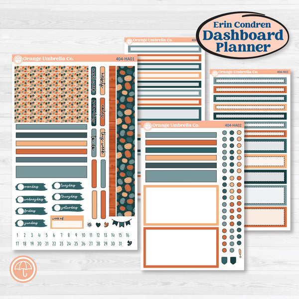 Bold Pumpkin Planner Kit | Erin Condren Weekly Dashboard Planner Kit Stickers | Perfect Pumpkin | KIT-404-HA