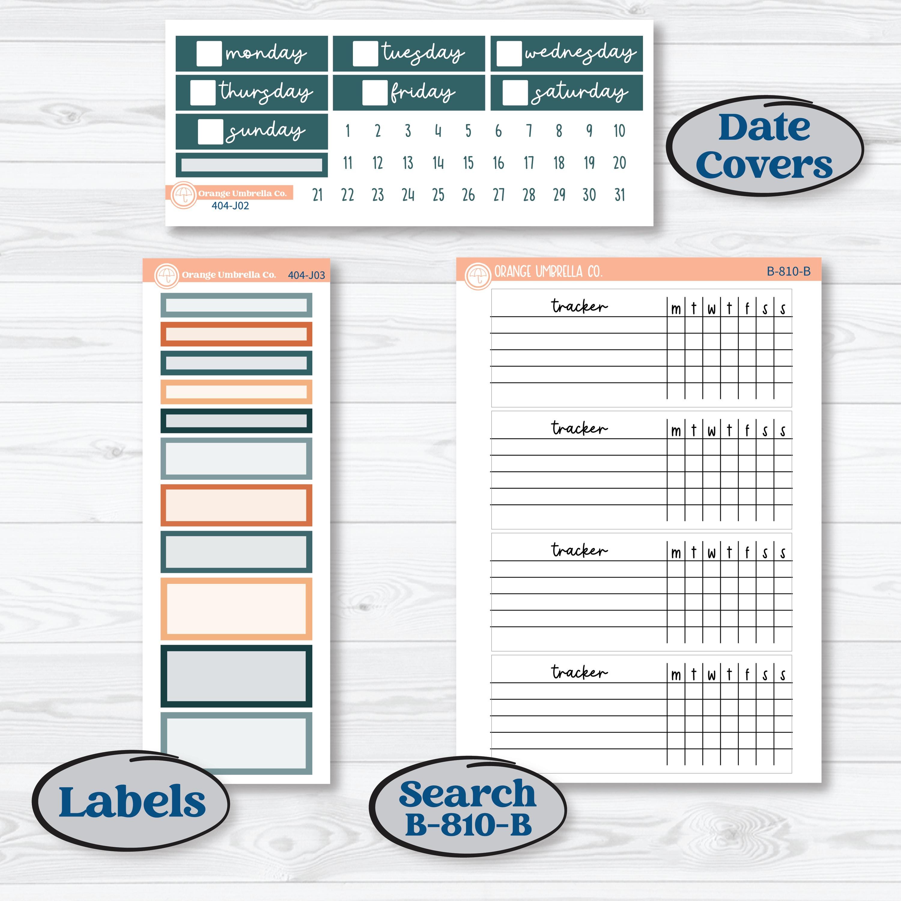 Bold Pumpkin Planner Kit | Plum Vertical Priorities 7x9 Planner Kit Stickers | Perfect Pumpkin | KIT-404-J