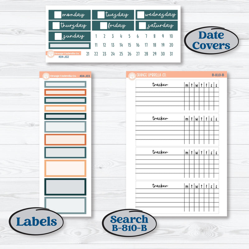 Bold Pumpkin Planner Kit | Plum Vertical Priorities 7x9 Planner Kit Stickers | Perfect Pumpkin | KIT-404-J