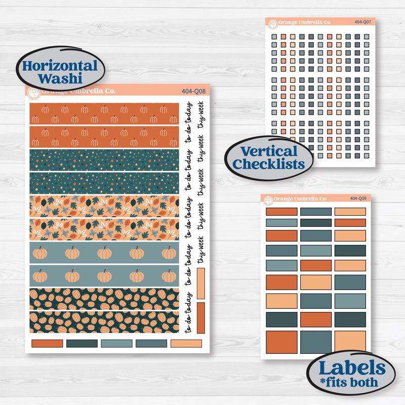 Bold Pumpkin Planner Kit | Laurel Denise Standard Vertical & Horizontal Planner Kit Stickers | Perfect Pumpkin | KIT-404-Q