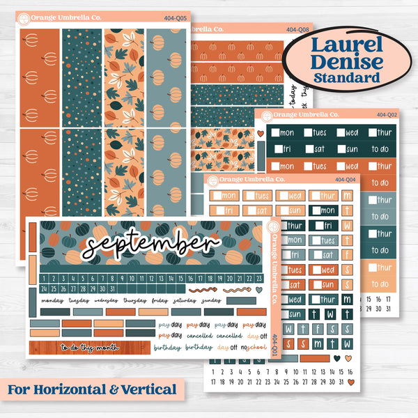 Bold Pumpkin Planner Kit | Laurel Denise Standard Vertical & Horizontal Planner Kit Stickers | Perfect Pumpkin | KIT-404-Q
