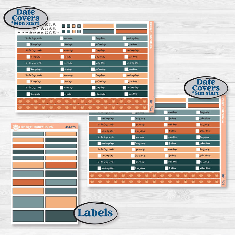Bold Pumpkin Planner Kit | Laurel Denise Portrait Planner Kit Stickers | Perfect Pumpkin | KIT-404-R