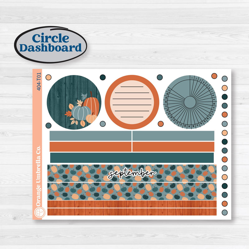 Bold Pumpkin Planner Kit | 7x9 Plum Monthly & Dashboard Planner Kit Stickers | Perfect Pumpkin | KIT-404-T