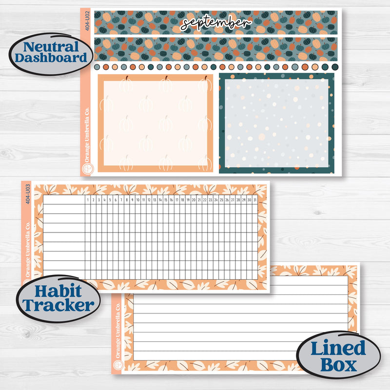 Bold Pumpkin Planner Kit | 8.5x11 Plum Monthly & Dashboard Planner Kit Stickers | Perfect Pumpkin | KIT-404-U