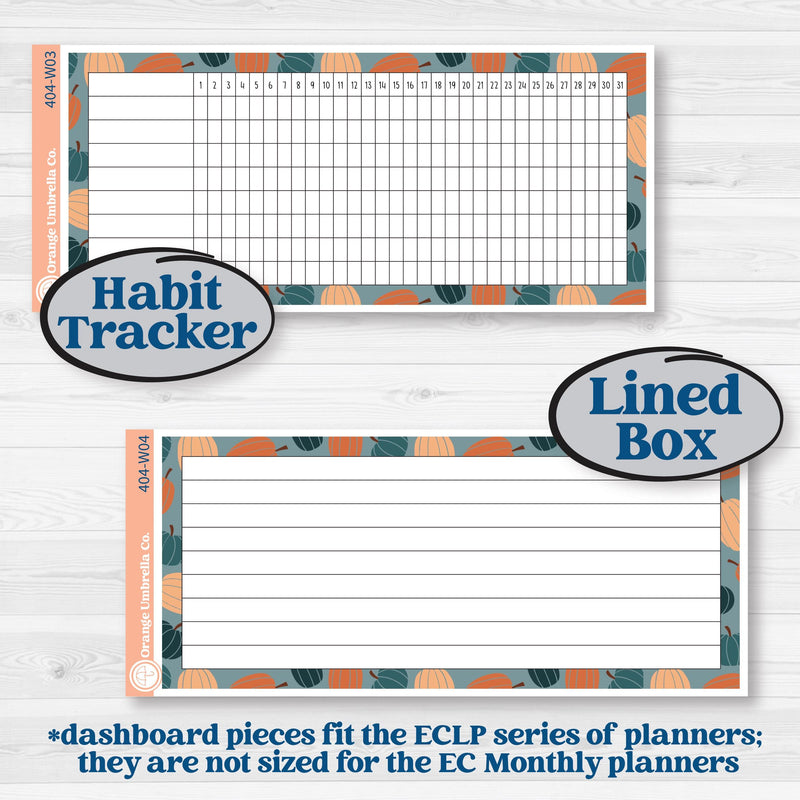 Bold Pumpkin Planner Kit | 7x9 Erin Condren Life Planner Monthly & Dashboard Sticker Kit | 2024-2025 Planners | Perfect Pumpkin | KIT-404-W