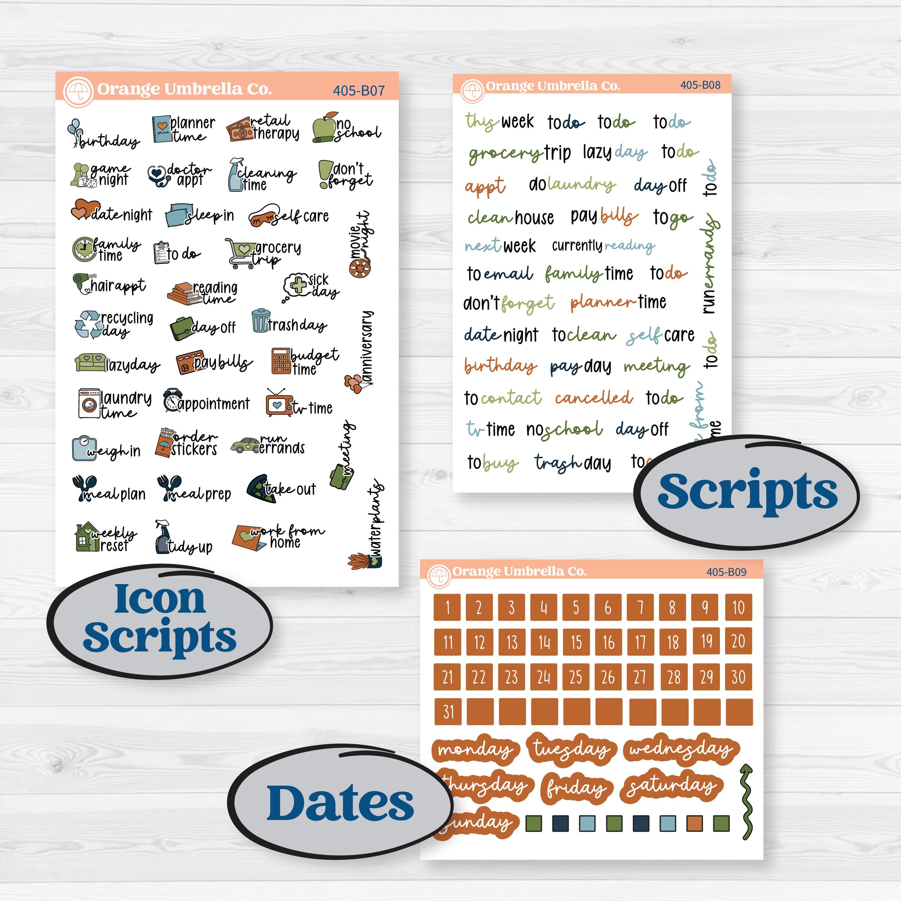 Woodland Frog Planner Kit | Weekly Add-On Planner Kit Stickers | Cameron | KIT-405-B