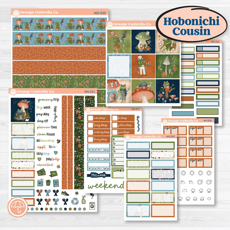 Woodland Frog Planner Kit | Hobonichi Cousin Weekly & Daily Planner Kit Stickers | Cameron | KIT-405-E