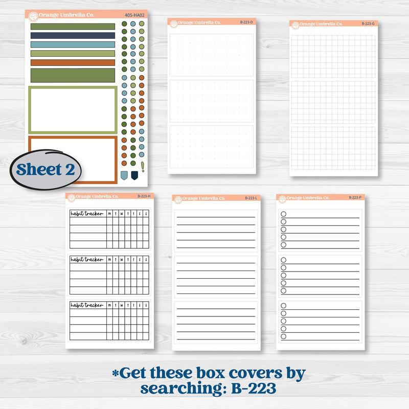 Woodland Frog Planner Kit | Erin Condren Weekly Dashboard Planner Kit Stickers | Cameron | KIT-405-HA