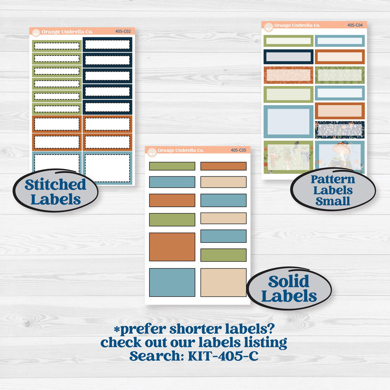 Woodland Frog Planner Kit | 7x9 Erin Condren Daily Duo Planner Kit Stickers | Cameron | KIT-405-M