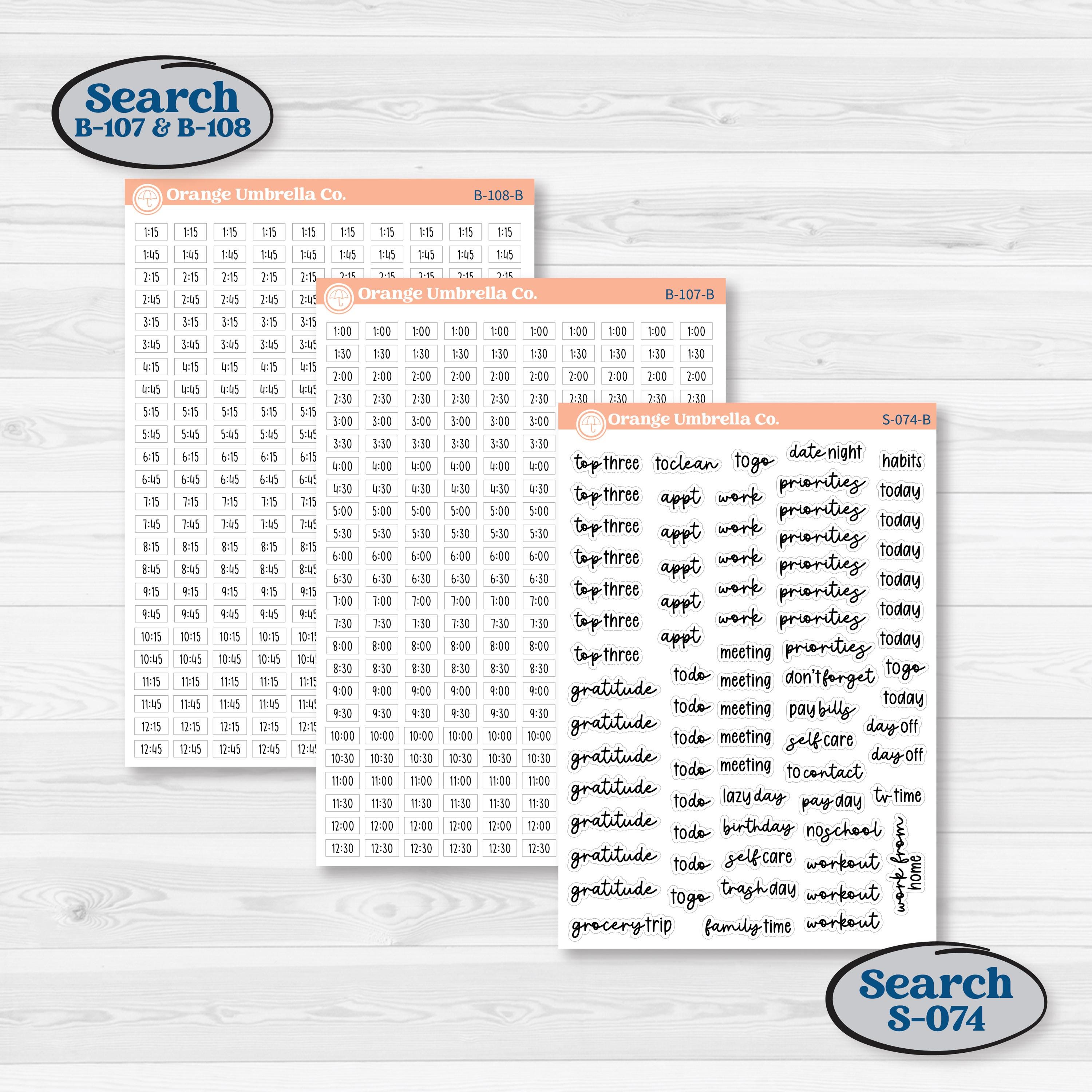 Woodland Frog Planner Kit | 7x9 Plum Daily Planner Kit Stickers | Cameron | KIT-405-P
