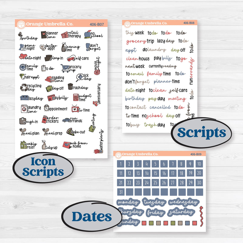 Wilderness Fall Stickers | Weekly Add-On Planner Kit Stickers | Lumberjack | KIT-406-B