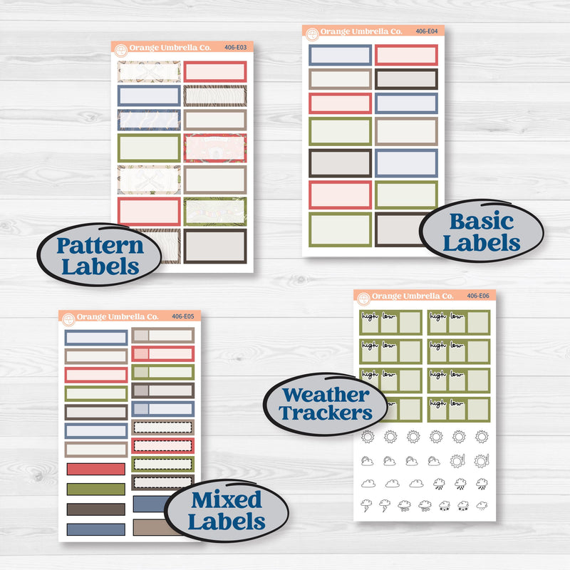 Wilderness Fall Stickers | Hobonichi Cousin Weekly & Daily Planner Kit Stickers | Lumberjack | KIT-406-E