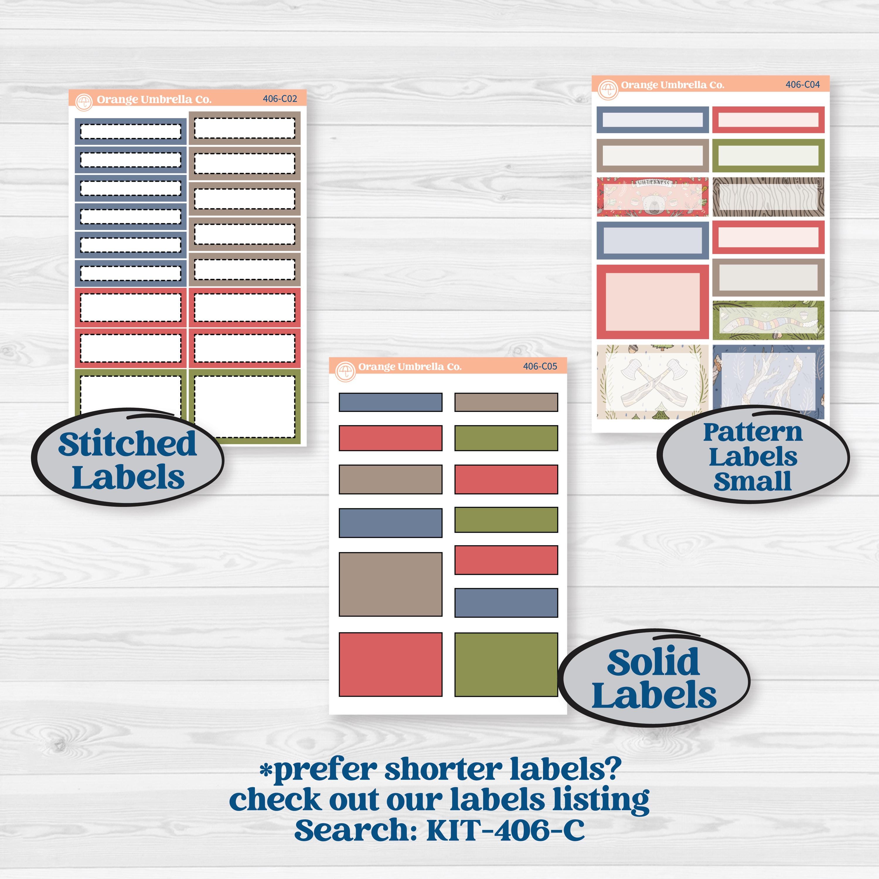 Wilderness Fall Stickers | A5 Compact Vertical Planner Kit Stickers for Erin Condren | Lumberjack | KIT-406-G
