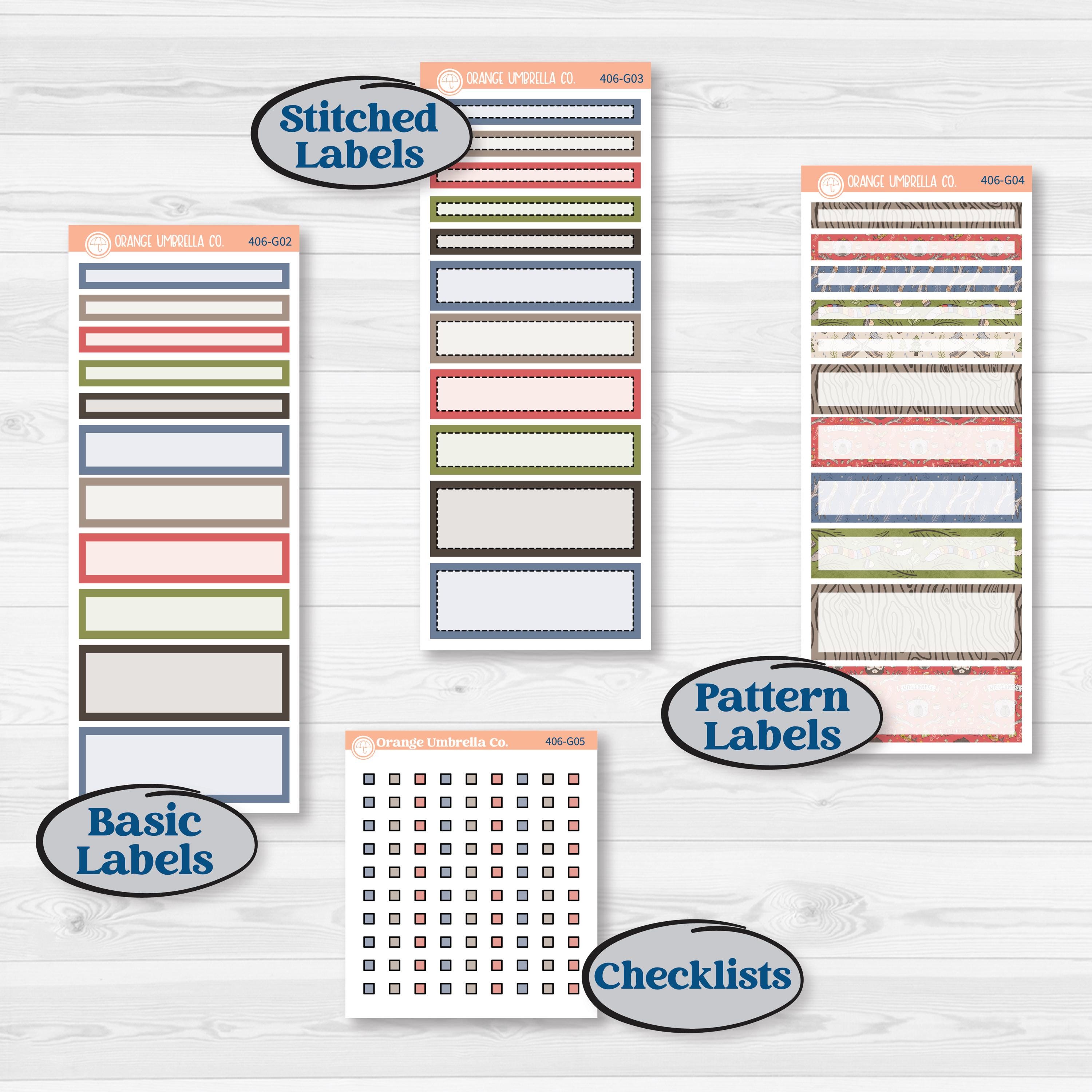 Wilderness Fall Stickers | A5 Compact Vertical Planner Kit Stickers for Erin Condren | Lumberjack | KIT-406-G