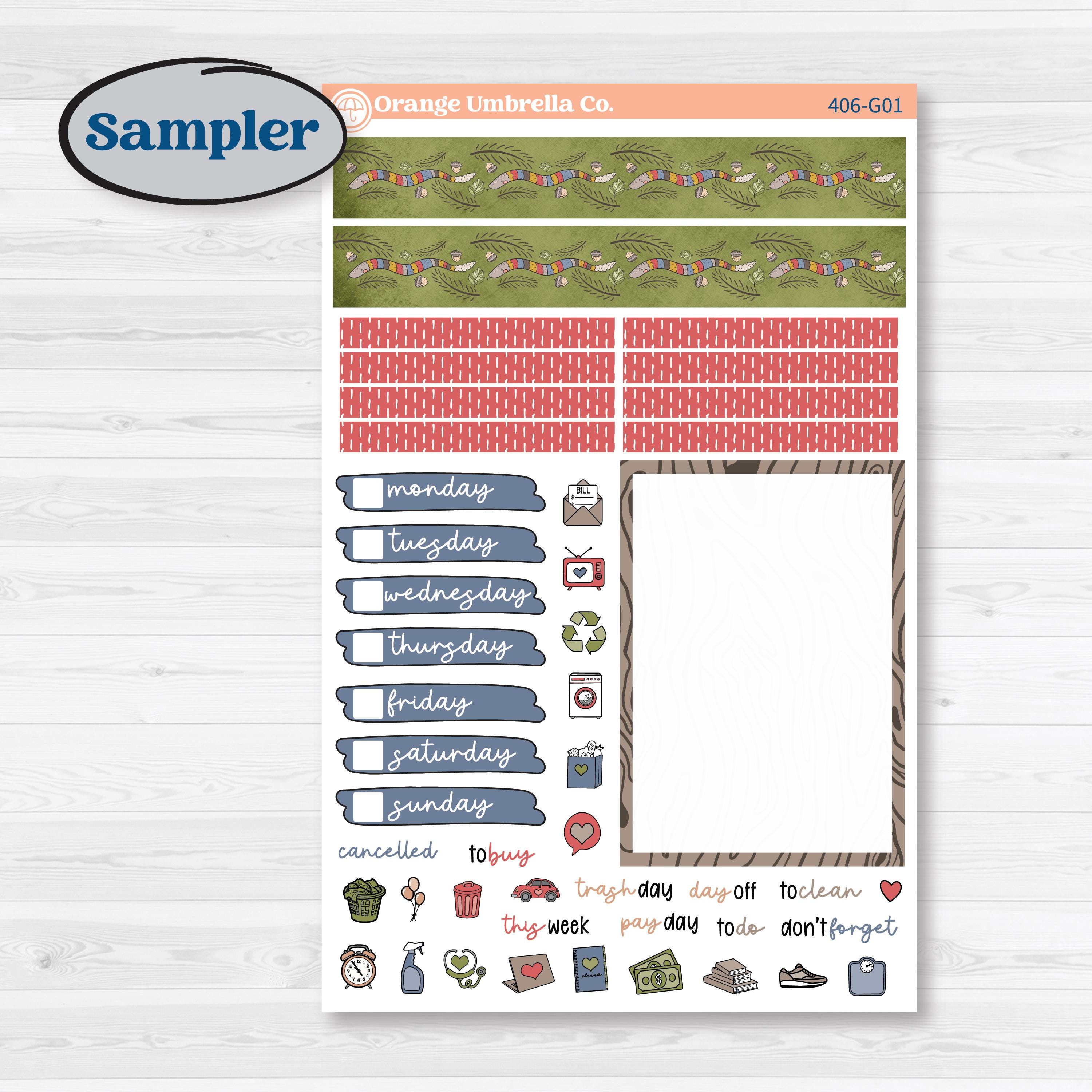 Wilderness Fall Stickers | A5 Compact Vertical Planner Kit Stickers for Erin Condren | Lumberjack | KIT-406-G