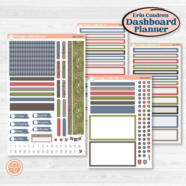 Wilderness Fall Stickers | Erin Condren Weekly Dashboard Planner Kit Stickers | Lumberjack | KIT-406-HA