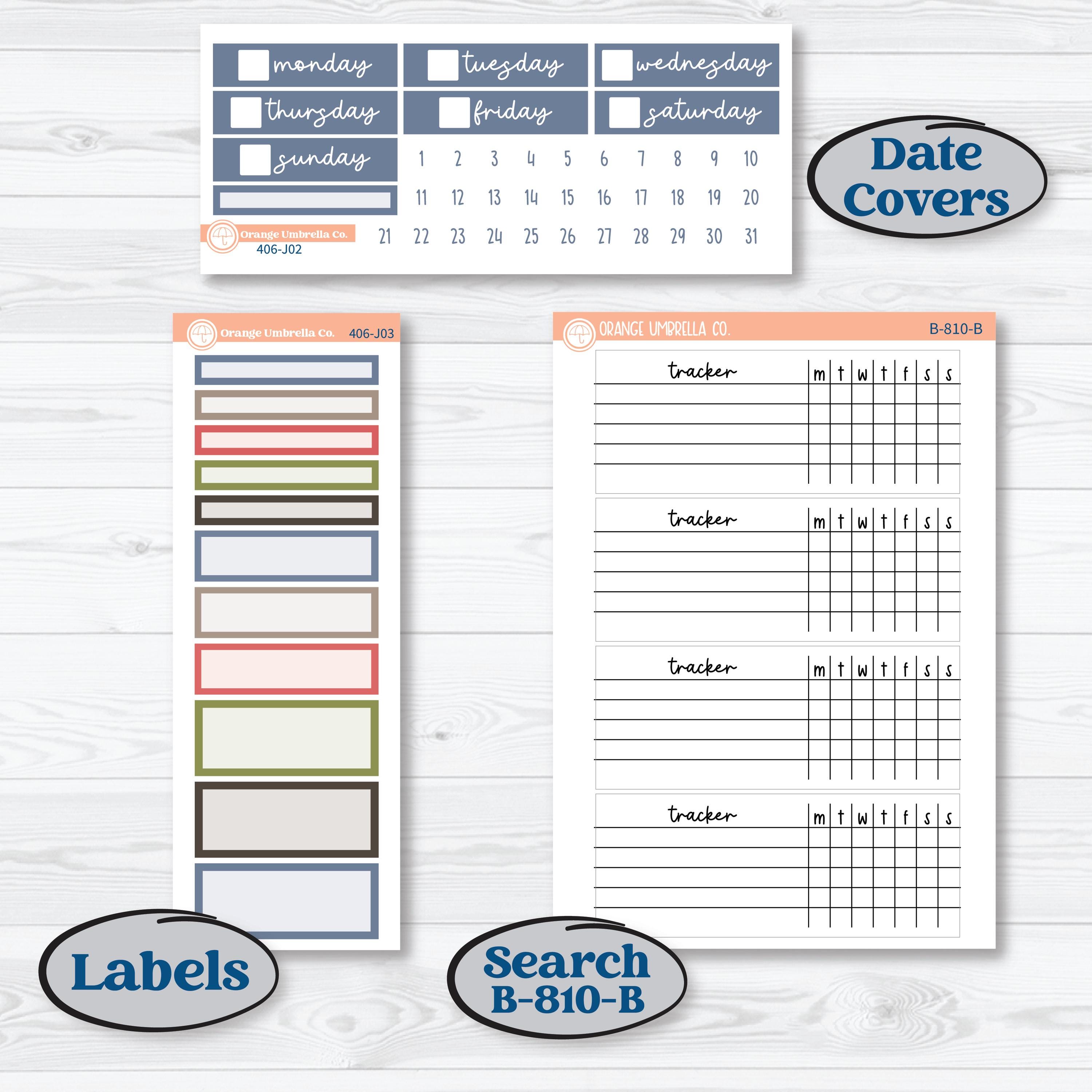 Wilderness Fall Stickers | Plum Vertical Priorities 7x9 Planner Kit Stickers | Lumberjack | KIT-406-J
