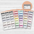 Migraine tracker half box stickers for planners, wellness and health tracking, removable white matte.