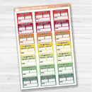 Migraine tracker half box stickers for planners, wellness and health tracking, removable white matte.