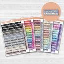 Migraine tracker quarter box stickers in F17 font for planners, health and wellness tracking, removable white matte.