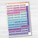 Migraine tracker quarter box stickers in F17 font for planners, health and wellness tracking, removable white matte.