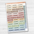 Removable white matte pain tracker sticker sheet with F17 font, for health and wellness tracking in planners and journals.