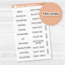 Christian holiday script stickers in clear matte, 30 faith-based F17 font labels for planners and journals.