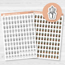 White matte plant date dot sticker sheet with 110 F17 font numbers, perfect for monthly planner and calendar spreads.