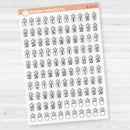 Clear matte plant date dot sticker sheet with 110 F17 font numbers, designed for monthly planner and calendar spreads.