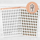 Clear matte plant date dot sticker sheet with 110 F17 font numbers, designed for monthly planner and calendar spreads.