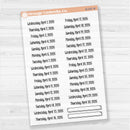 Dates of the Month 2026 | January-June Planner Stickers | F18 Clear Matte | B-244-249-BCM