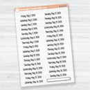 Dates of the Month 2026 | January-June Planner Stickers | F18 Clear Matte | B-244-249-BCM