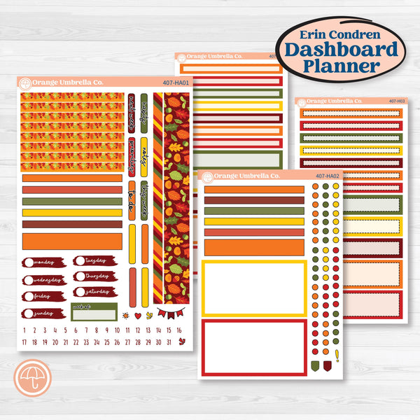 Colorful Autumn Stickers | Erin Condren Weekly Dashboard Planner Kit Stickers | Vivid | KIT-407-HA