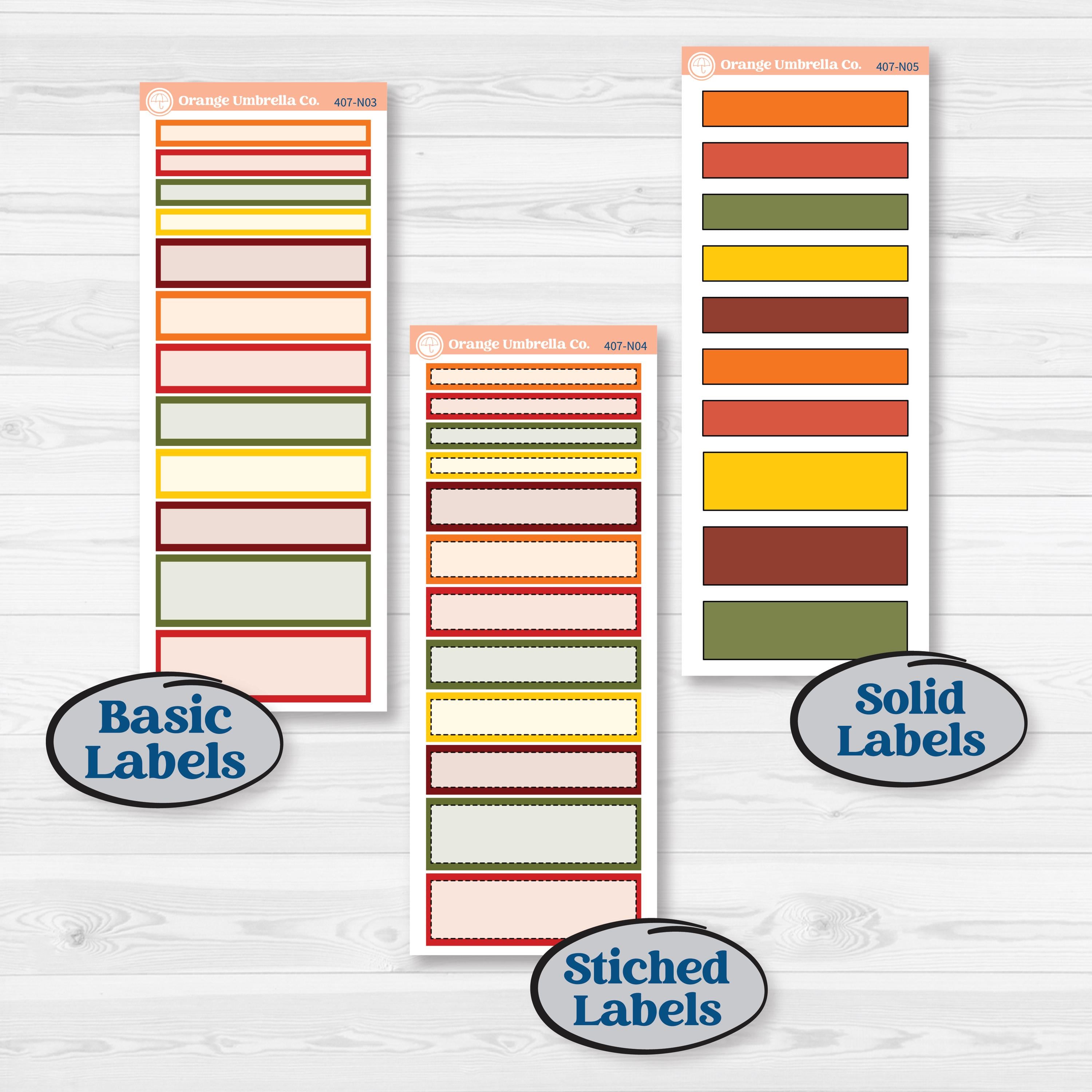 Colorful Autumn Stickers | A5 Plum Daily Planner Kit Stickers | Vivid | KIT-407-N
