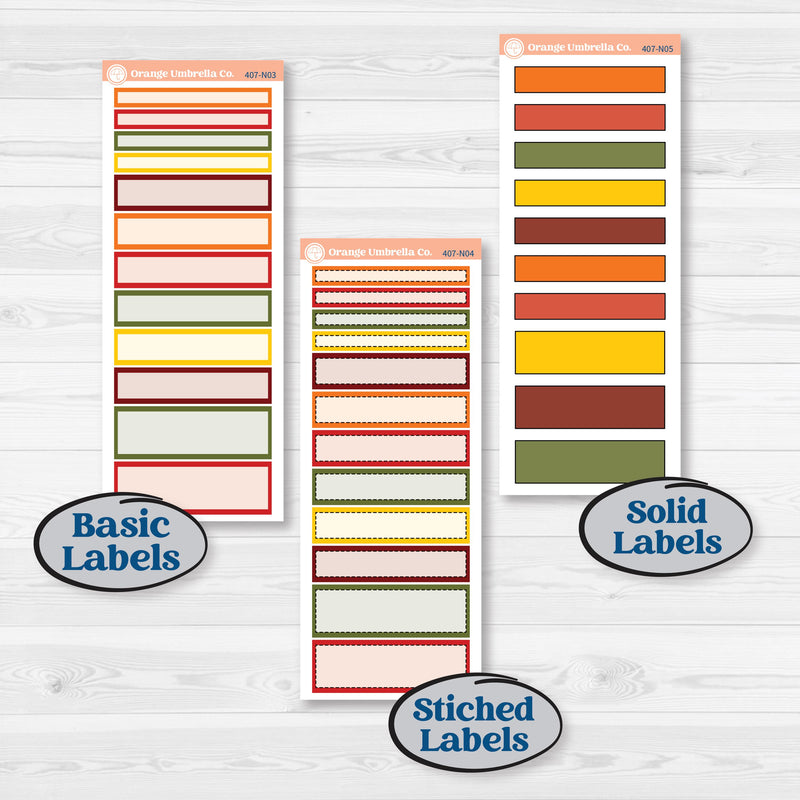 Colorful Autumn Stickers | A5 Plum Daily Planner Kit Stickers | Vivid | KIT-407-N
