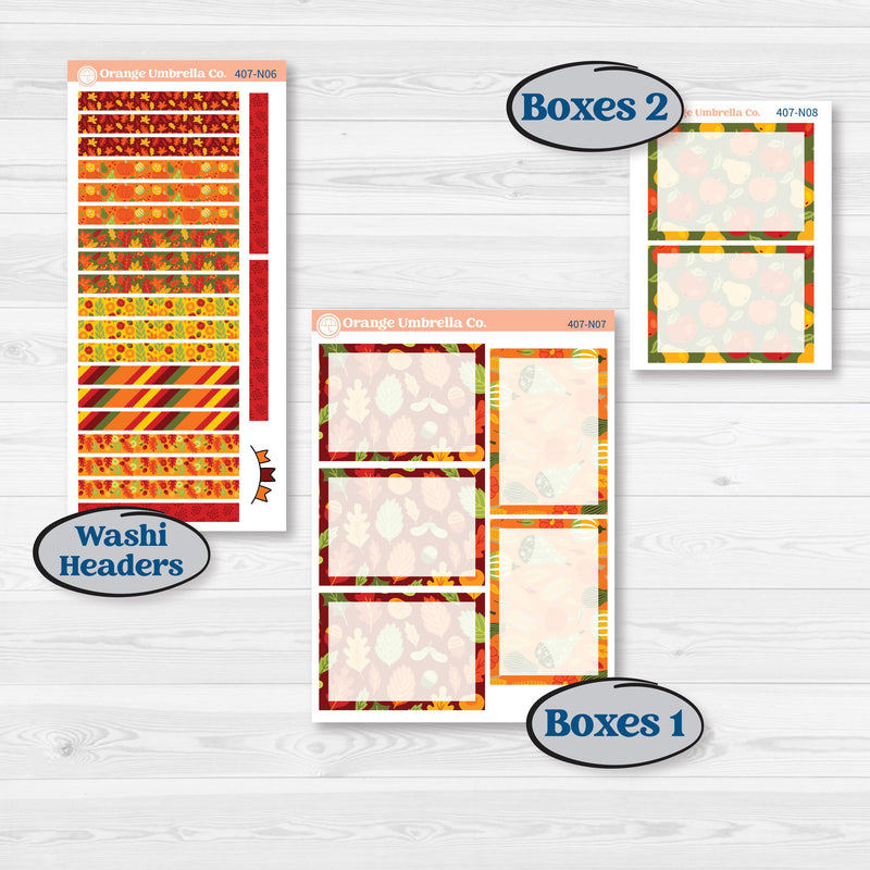 Colorful Autumn Stickers | A5 Plum Daily Planner Kit Stickers | Vivid | KIT-407-N