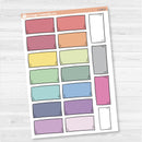 Large white rectangle journaling box sticker sheet with 17 big box stickers for planners and scrapbooking.