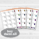 Large white flag journaling box sticker sheet with 12 big decorative flag boxes for planners and journaling.