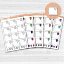 Large white flag journaling box sticker sheet with 12 big decorative flag boxes for planners and journaling.
