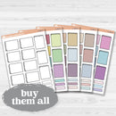 Large white spiral journaling box sticker sheet with 13 big decorative boxes for planners and journaling.