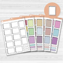 Large white spiral journaling box sticker sheet with 13 big decorative boxes for planners and journaling.