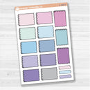 Large white spiral journaling box sticker sheet with 13 big decorative boxes for planners and journaling.