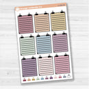 Sticker sheet with large binder clip note stickers for planners, journaling, and scrapbooking — white matte.