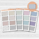 Sticker sheet with large torn lined note boxes for planners, scrapbooking, and Bible journaling — white matte.
