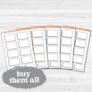 Sticker sheet with large rectangular torn edge notes for planners, Bible journaling, and scrapbooking — white matte.