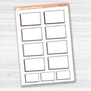 Sticker sheet with large rectangular torn edge notes for planners, Bible journaling, and scrapbooking — white matte.