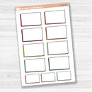 Sticker sheet with large rectangular torn edge notes for planners, Bible journaling, and scrapbooking — white matte.