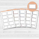 Sticker sheet with large rectangular torn edge notes for planners, Bible journaling, and scrapbooking — white matte.