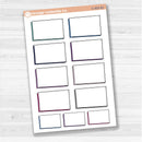 Sticker sheet with large rectangular torn edge notes for planners, Bible journaling, and scrapbooking — white matte.